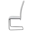 Chaises à manger cantilever lot de 4 blanc similicuir