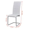 Chaises à manger cantilever lot de 4 blanc similicuir
