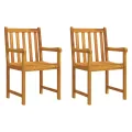 Chaises de jardin 2 pcs Bois d'acacia solide