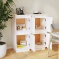 Buffets 2 pcs Blanc 31,5x34x75 cm Bois massif de pin