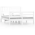 Cadre de lit Blanc Bois massif 140x190 cm