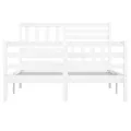 Cadre de lit Blanc Bois massif 140x190 cm