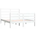 Cadre de lit Blanc Bois de pin massif 140x190 cm