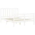 Cadre de lit avec tête de lit blanc 140x190 cm bois massif