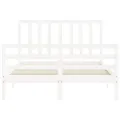 Cadre de lit avec tête de lit blanc 140x190 cm bois massif