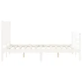 Cadre de lit avec tête de lit blanc 140x190 cm bois massif