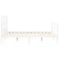 Cadre de lit avec tête de lit blanc 140x190 cm bois massif