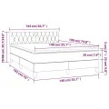 cadre de lit avec matelas Gris foncé 140x190cm Tissu