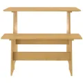 Table à manger avec banc Marron miel Bois de pin solide
