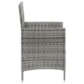 Chaises de jardin avec coussins 2 pcs Résine tressée Gris
