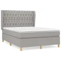 cadre de lit avec matelas Gris clair 140x200cm Tissu