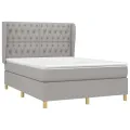 cadre de lit avec matelas Gris clair 140x200cm Tissu