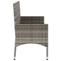 Banc de Jardin à 2 Places avec Coussins Gris Résine Tressée
