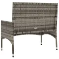 Banc de Jardin à 2 Places avec Coussins Gris Résine Tressée
