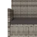 Banc de Jardin à 2 Places avec Coussins Gris Résine Tressée
