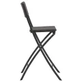 Chaise de bar pliable 2pcs PEHD et acier Marron Aspect de rotin
