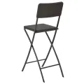 Chaise de bar pliable 2pcs PEHD et acier Marron Aspect de rotin