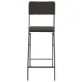 Chaise de bar pliable 2pcs PEHD et acier Marron Aspect de rotin
