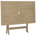 Table de jardin pliante gris 120x70x75 cm bois de teck solide