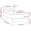 cadre de lit avec matelas Noir 90x200 cm Tissu