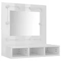 Armoire à miroir avec LED Blanc brillant 60x31,5x62 cm
