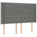 cadre de lit matelas LED Gris foncé 140x200 cm Tissu