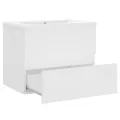 Armoire d'évier avec lavabo intégré Blanc Aggloméré