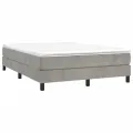 cadre de lit et matelas Gris clair 140x190cm Velours