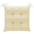 Chaises de jardin 4 pcs avec coussins blanc crème Teck solide