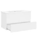 Armoire d'évier avec lavabo intégré Blanc Aggloméré