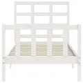 Cadre de lit avec tête de lit blanc 90x190 cm bois massif