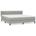 cadre de lit avec matelas Gris clair 180x200cm Tissu