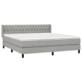 cadre de lit avec matelas Gris clair 180x200cm Tissu