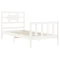 Cadre de lit avec tête de lit blanc simple bois massif