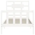 Cadre de lit avec tête de lit blanc simple bois massif