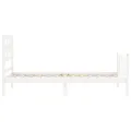 Cadre de lit avec tête de lit blanc simple bois massif