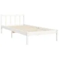 Cadre de lit avec tête de lit blanc simple bois massif