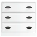 Buffets 2 pcs blanc brillant bois d'ingénierie