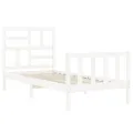 Cadre de lit avec tête de lit blanc simple bois massif