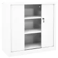Armoire à portes coulissantes Blanc 90x40x90 cm Acier