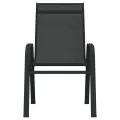 Chaises empilables de jardin 2 pcs Noir Tissu textilène