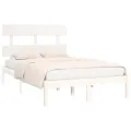 Cadre de lit Blanc Bois massif 120x200 cm