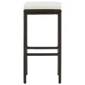 Tabourets de bar avec coussins lot de 3 marron résine tressée