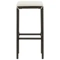 Tabourets de bar avec coussins lot de 3 marron résine tressée