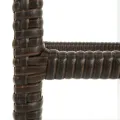 Tabourets de bar avec coussins lot de 3 marron résine tressée