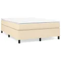 cadre de lit avec matelas Crème 140x200 cm Tissu