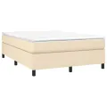 cadre de lit avec matelas Crème 140x200 cm Tissu