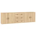 Buffets 3 pcs Chêne sonoma Bois d'ingénierie