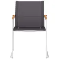 Chaises de jardin 4 pcs Textilène et acier inoxydable Gris