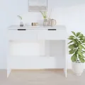 Table console Blanc 90x36x75 cm Bois d'ingénierie